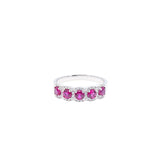 18 Karat White Gold ring with Rubies and Diamonds