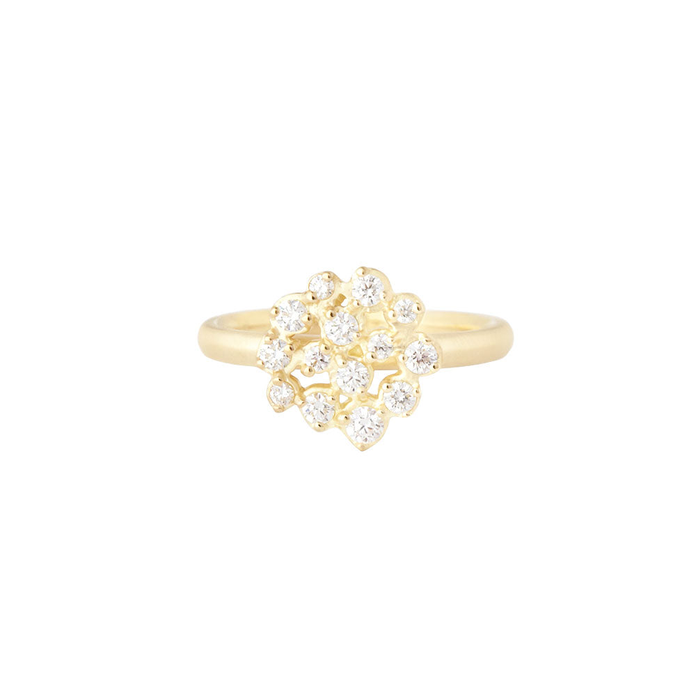 18 Karat Yellow Gold Diamond Festival Ring