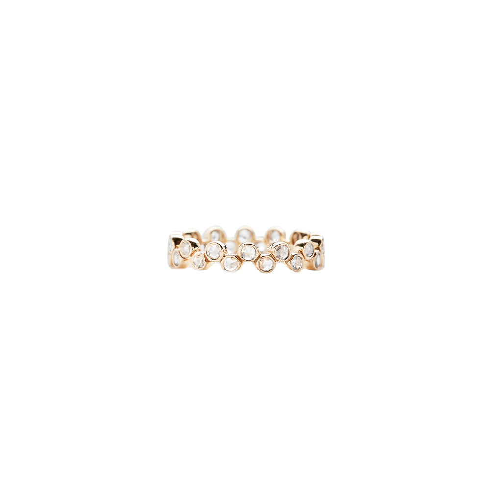 18 Karat Yellow Gold Zig Zag Diamond Band