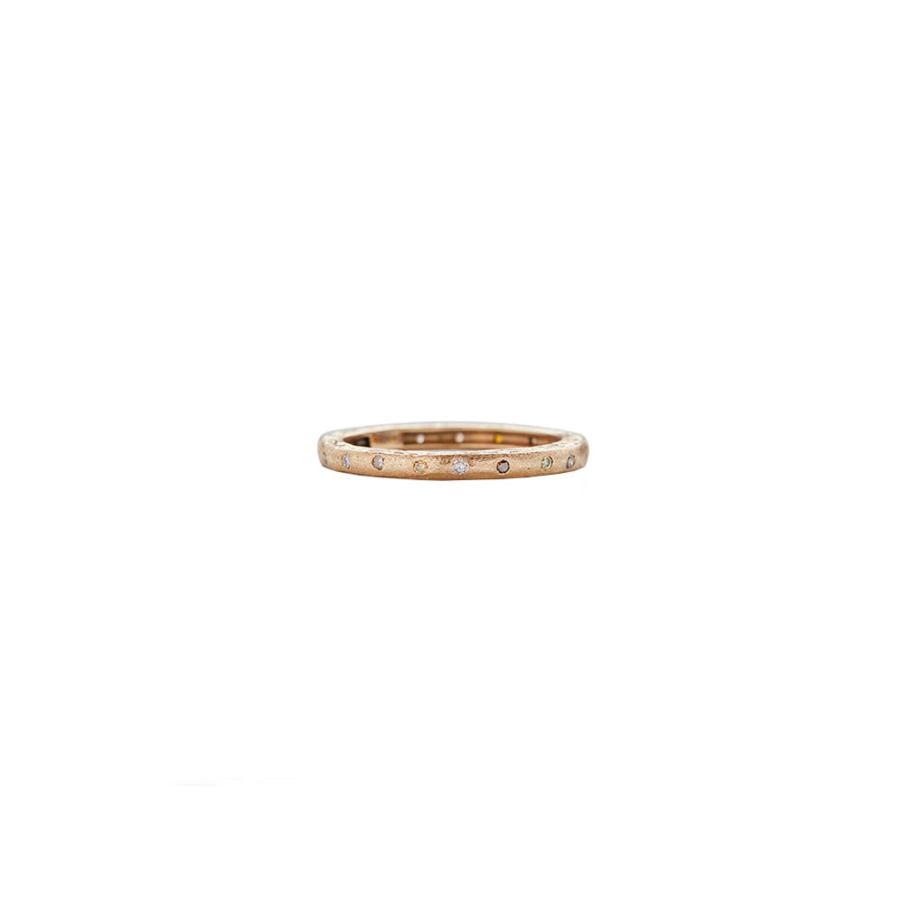 18 Karat Rose Gold Dunes Narrow Diamond Band