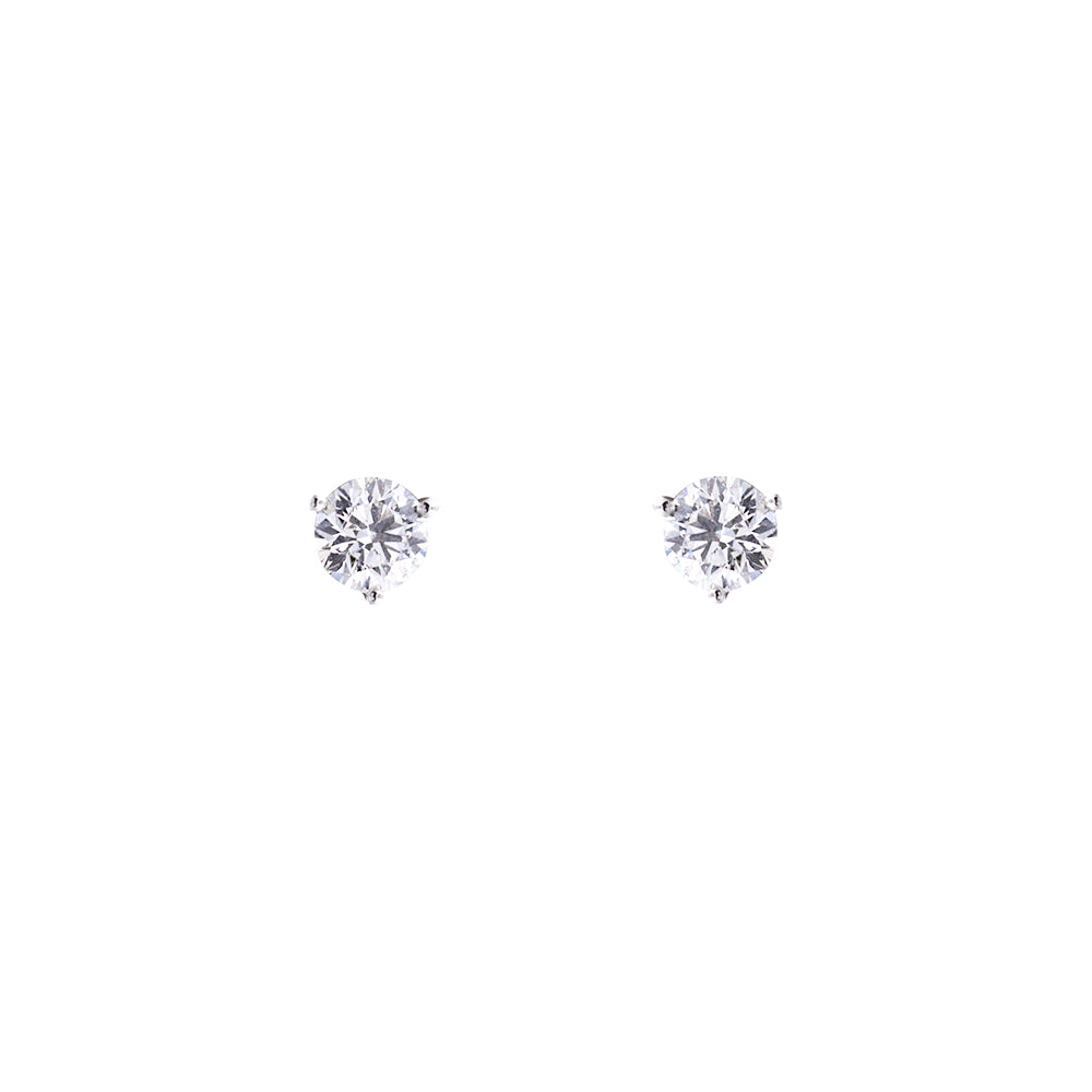 14 Karat White Gold Diamond Stud Earrings