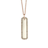 Sterling Silver Champagne Diamond Bar Pendant - Sofia Jewelry