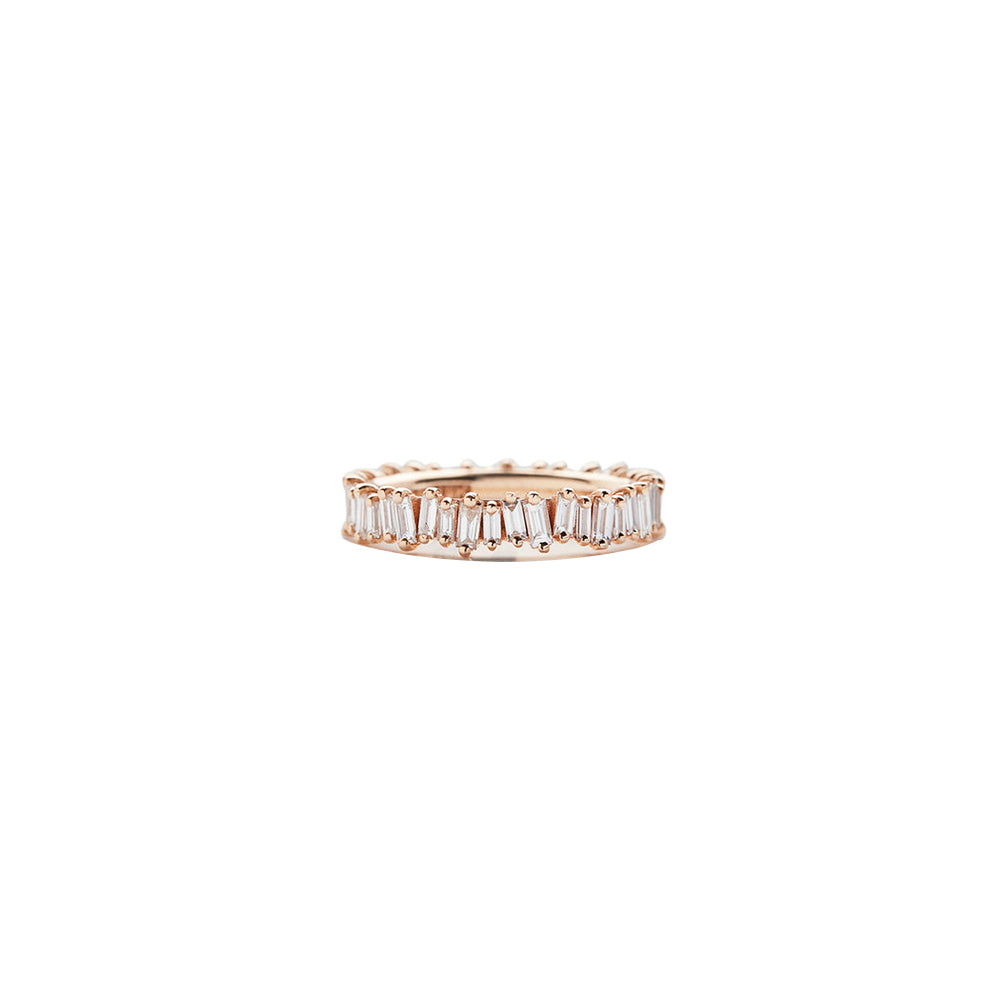 18 Karat Rose Gold Eternity Baguette Diamond Band