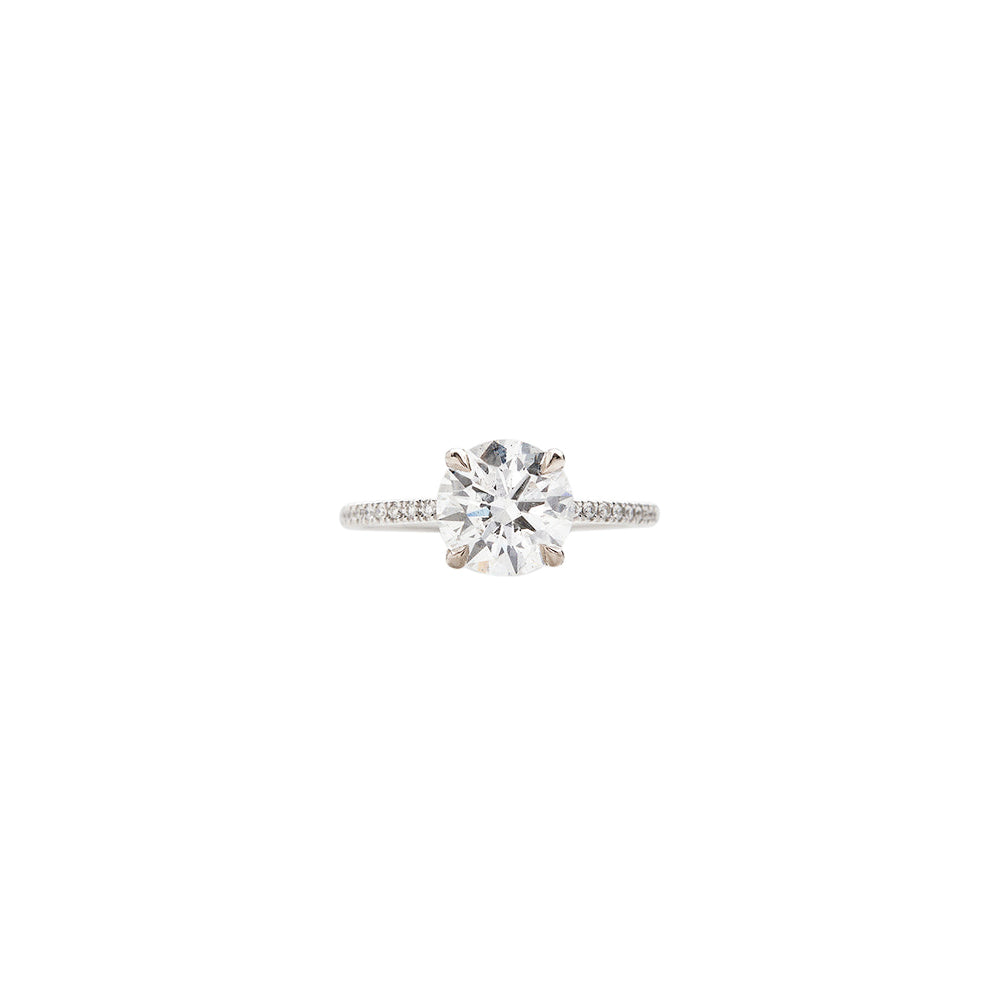 18 Karat White Gold Diamond Solitaire Ring