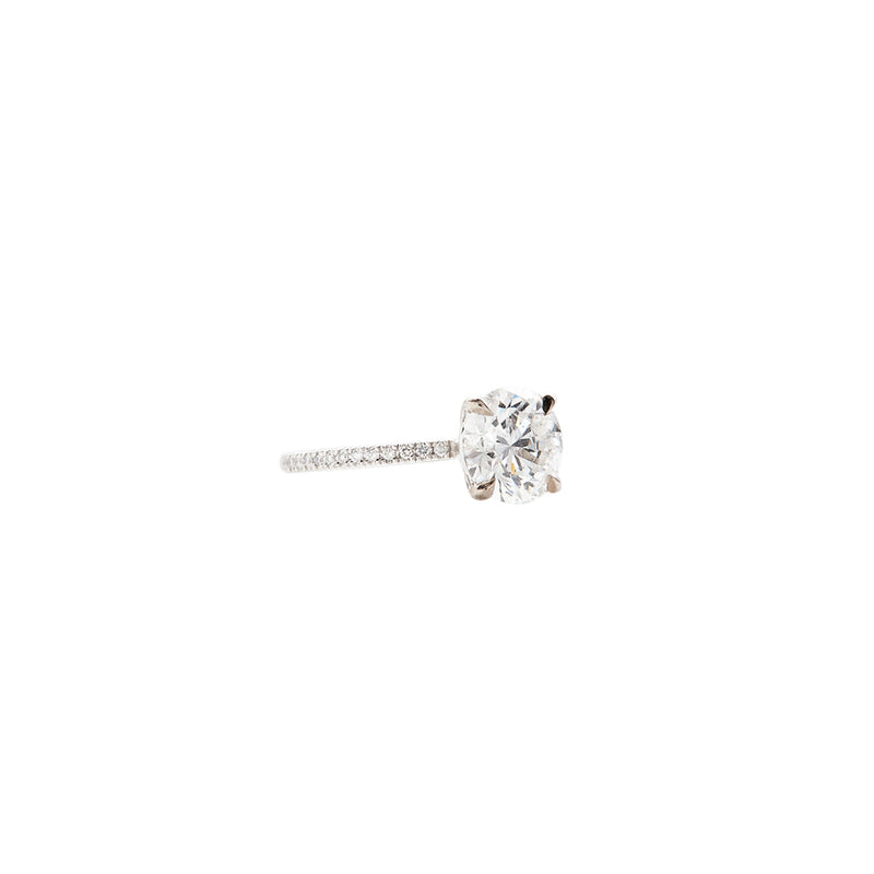 18 Karat White Gold Diamond Solitaire Ring