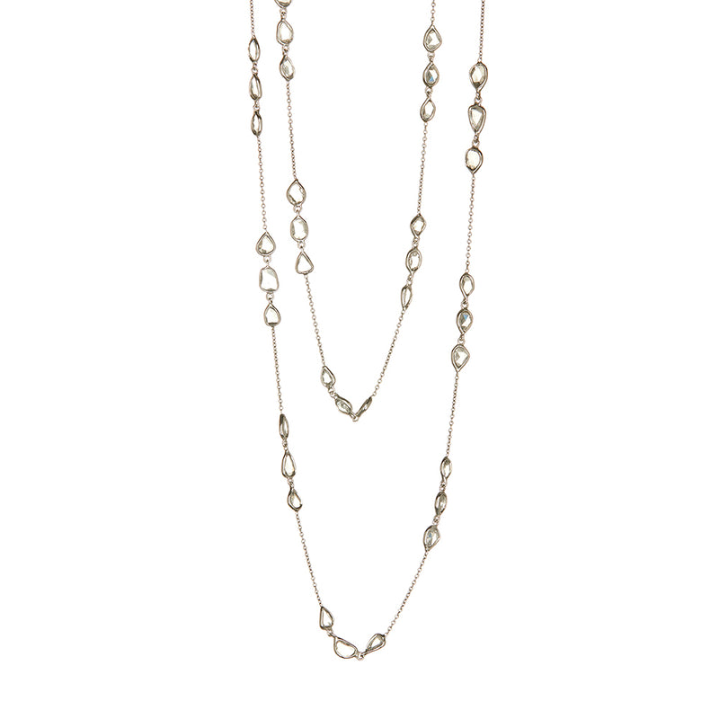 White Gold Rose Cut Diamond Necklace - Sofia Jewelry