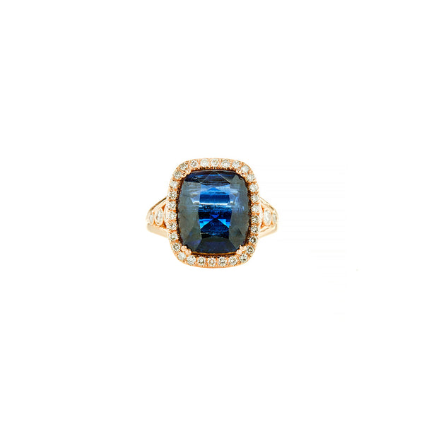 18 Karat Rose Gold Kyanite Diamond Ring