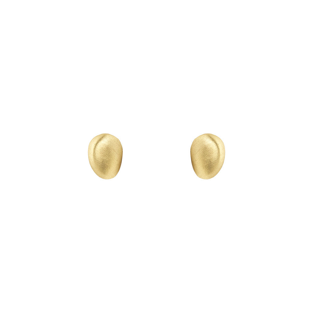 18 Karat Yellow Gold Petal Stud Earring