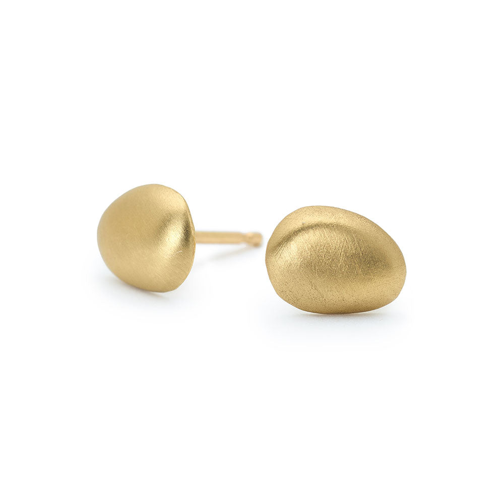 18 Karat Yellow Gold Petal Stud Earring