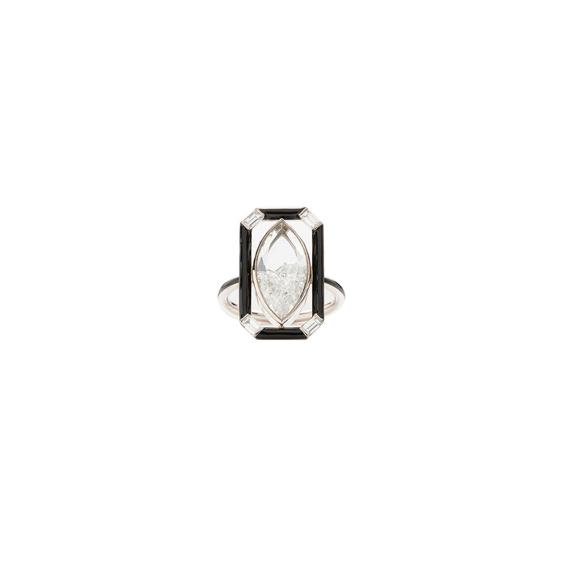 Marquise Diamond Shaker Enamel Ring