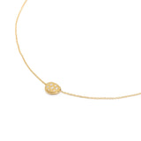 18 Karat Yellow Gold Diamond Petal Slider Necklace